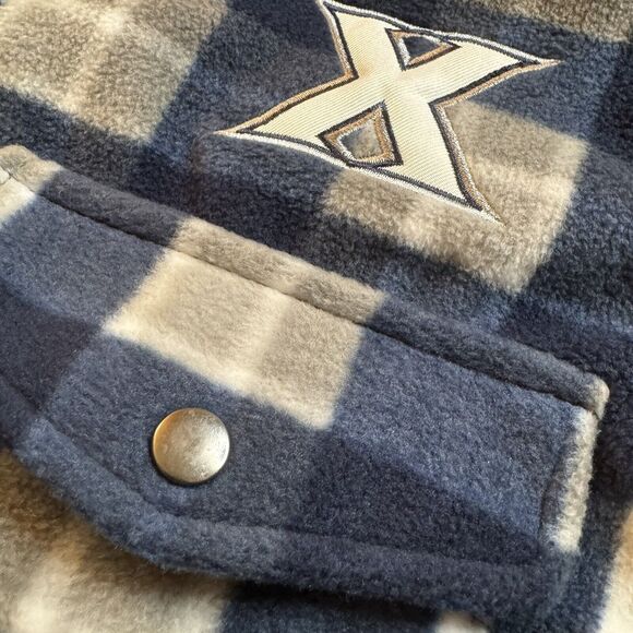 Colosseum Xavier Musketeers Logo Fleece Snap Jacket Men’s XXL Blue Shacket NWT - Picture 4 of 11